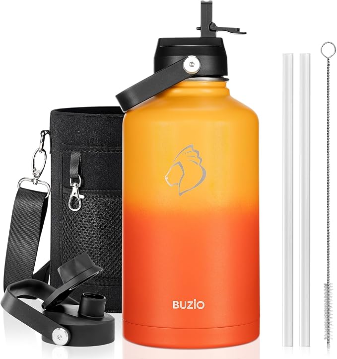BUZIO 64 oz Insulated Stainless Steel Water Bottle by BUZIO