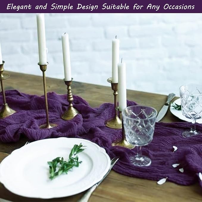 12 Pack 13Ft Cheesecloth Table Runner 35x157 Inch Boho Gauze Table Runner - Image 7
