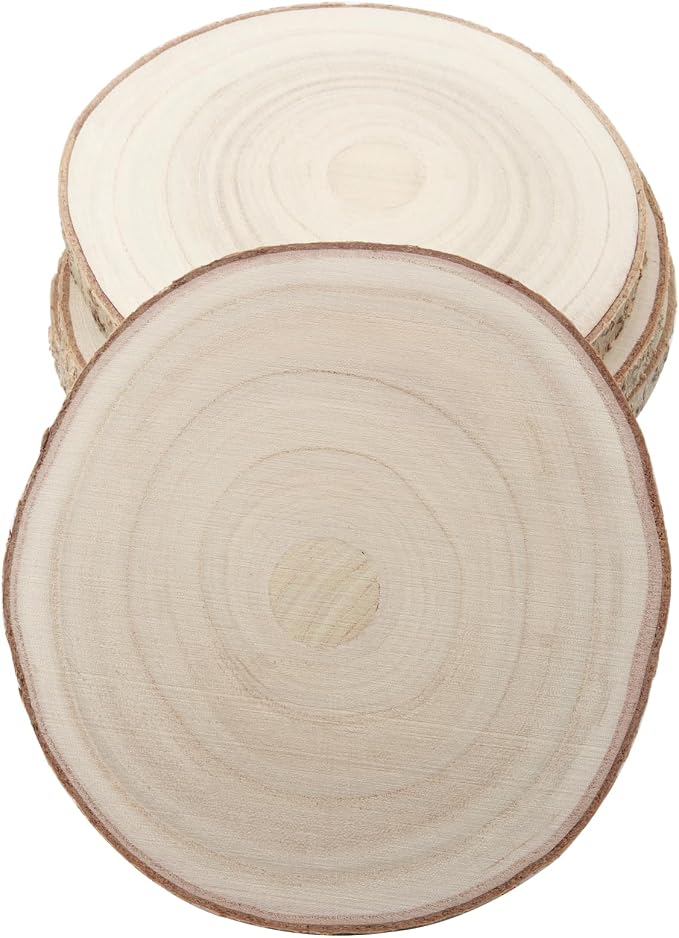 KINJOEK 6PCS 9-10 Inch Large Natural Wood Slices - Image 5