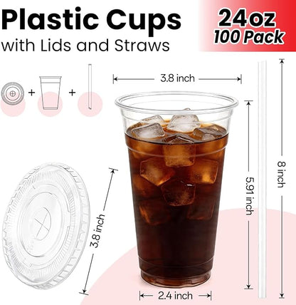 100 Pack 24 oz Plastic Cups - Image 2