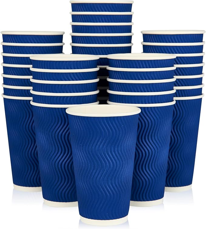 JollyPack Paper Coffee Cups, 16 oz, 60 Pack, Heat Resistant, Disposable by JollyPack