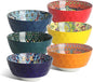 KitchenTour Cereal Bowls Set of 6, 26 oz Ceramic Soup Bowls for Kitchen, 6.3 Inch Colorful Serving Bowls for Oatmeal, Salad, Pasta, Dessert - Microwave & Dishwasher Safe