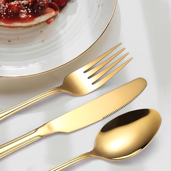 Gold Silverware Flatware Set for 4 Person Luxury Stainless Steel Cutlery 20 - Image 5
