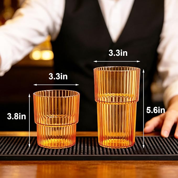 24 Pack Plastic Wine Glasses, 16 Oz Highball Glasses & 12 Oz Cocktail Glasses - Image 7
