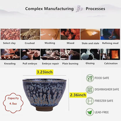 Jianzhan Tea Cup, 4.5 oz Chinese Small Ceramic Cup - Image 7