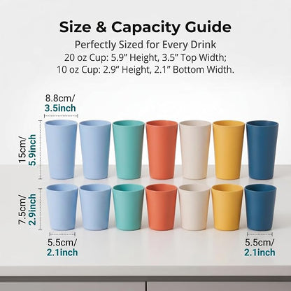 DeeCoo® 12 Pack Premium Wheat Straw Cups, Alternative to Plastic Cups Sets - Image 6
