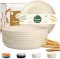 Kitchen Plates Set of 8, Wheat Straw Plate 8 Inch, Unbreakable & Lightweight by BUSOKIP