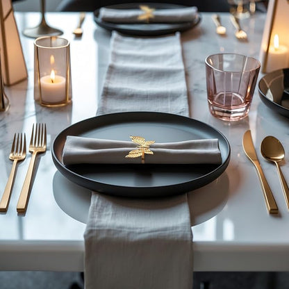 Decozen Set of 8 Gold Napkin Rings in Butterfly Design Festive Table Decor Setting for Holiday Wedding, Birthday, Kitchen, Home Decor Housewarming Gift - Mothers Day Decorations