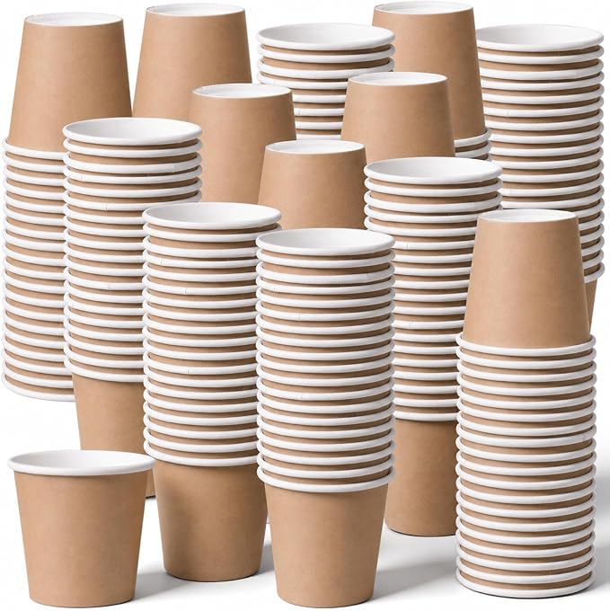 300 Pcs Mini Coffee Cups Brown Culture Cup 2oz Disposable Bathroom Cups Paper by Unknown