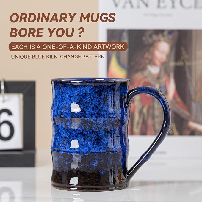 22oz Blue Kiln-Change Ceramic Coffee Mug - Image 3