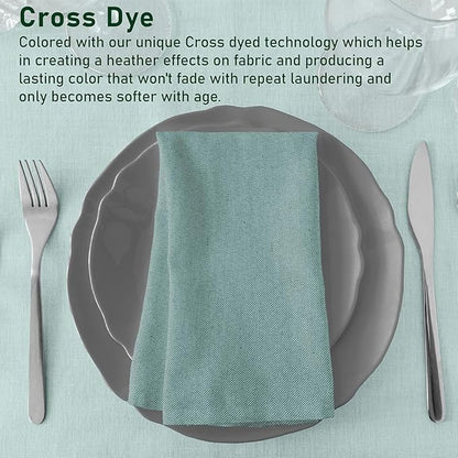 Ruvanti Cloth Napkins Set of 12, 18x18 Reusable Napkins Cloth Washable, Soft & Durable Table Napkin, Poly Cotton Fabric Dinner Napkins for Parties, Christmas, Thanksgiving, Weddings - Teal