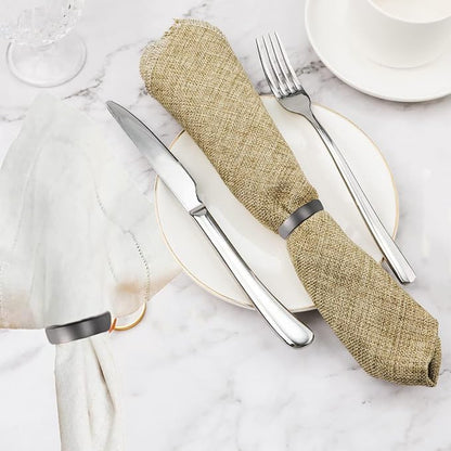 Black Napkin Rings-10 Pcs Stainless Steel Napkin Rings | Metal Napkin Ring - Image 5