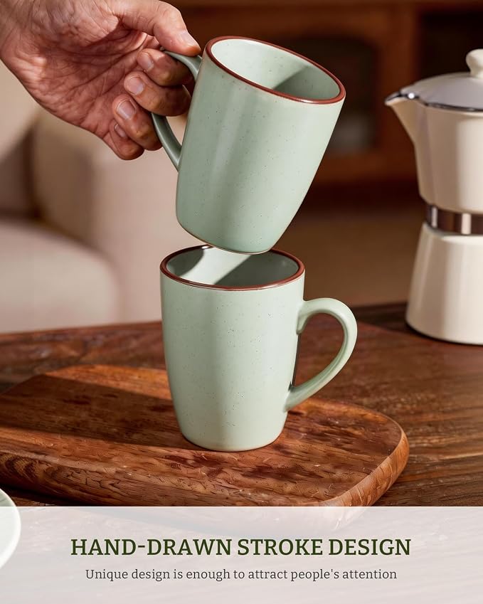 famiware Venus Coffee Mugs Set of 4, 13 oz Ceramic Stoneware Mug Cup Set | - Image 3
