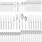 KINGSTONE Silverware Set With Serving Utensils, 65 Piece Flatware for 12, 18/10 Cutlery With 5 Piece Serving Utensil Set - Modern and Original Design, Dishwasher Safe