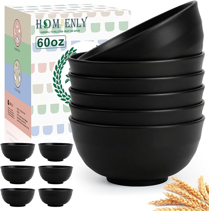 Large Bowls Unbreakable Wheat Straw Bowls by HOMIENLY