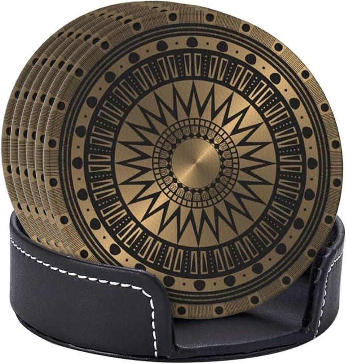 Drink Coasters with Holder Stand Set of 6 - Image 2