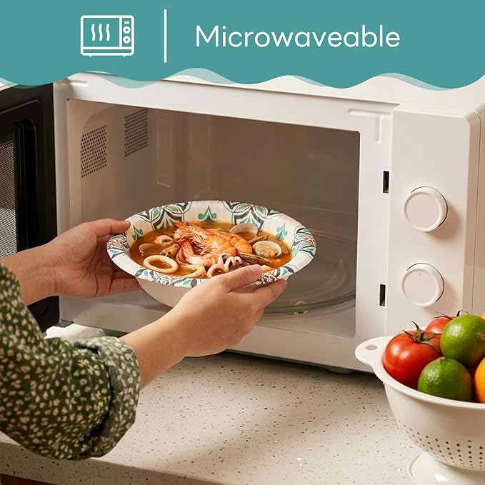 30 Count 8oz Paper Bowls, Small Paper Bowls, Microwaveable and Soak Proof | - Image 4