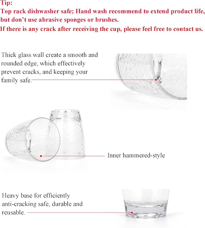 KOXIN-KARLU Hammered 15-ounce and 26-ounce Plastic Tumbler Acrylic Glasses - Image 4