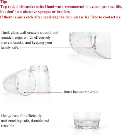 KOXIN-KARLU Hammered 15-ounce and 26-ounce Plastic Tumbler Acrylic Glasses - Image 4
