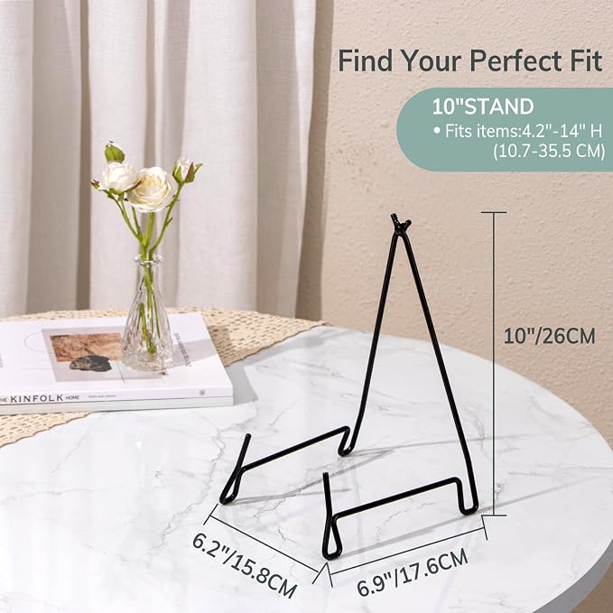 2 Pack Bowl Display Stand, 10 Inch Iron Bowl Holder, Plate Stand | - Image 2