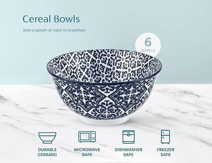 KooK Soup Bowl, Cereal Bowl, Ceramic Cereal Bowls, Dishwasher and Freezer Safe - Image 2