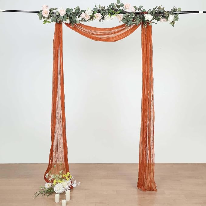 Efavormart 20ft Gauze Cheesecloth Terracotta Wedding Arch Drapery Fabric - Image 8