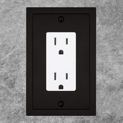 Modern Edge Decorative Wall Plate Switch Plate Outlet Cover, Durable Solid Zinc Alloy (Single Decorator 3PK, Matte Black)