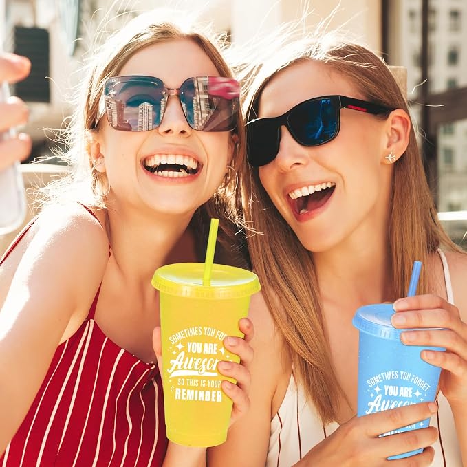 24 Pack Plastic Tumblers with Lids and Straws, Sometime You Forget You Are - Image 5