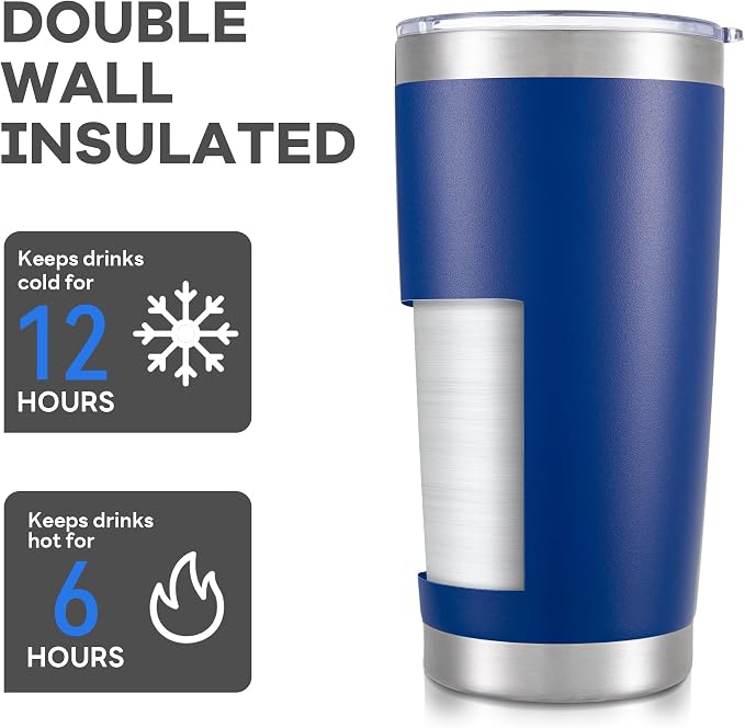 20 oz Tumbler with Lid Stainless Steel Insulated Tumblers Cups Travel Mug | - Image 3