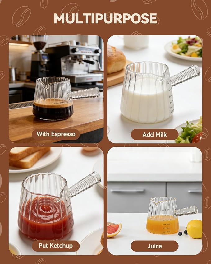 2 PCS Espresso Measuring Cup 6 Oz, Espresso Glass Cups - Image 7