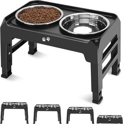 COMESOON Elevated Dog Bowls, 4 Height Adjustable Raised Bowl Stand - Image 9