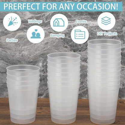 Yungyan 500 Pack 16 oz Stadium Cups Reusable Plastic Cups Blank Drink Stadium - Image 7