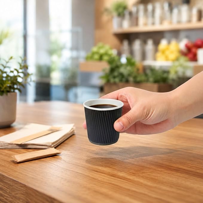 500-CT Disposable Black 4-OZ Hot Beverage Cups - Image 5