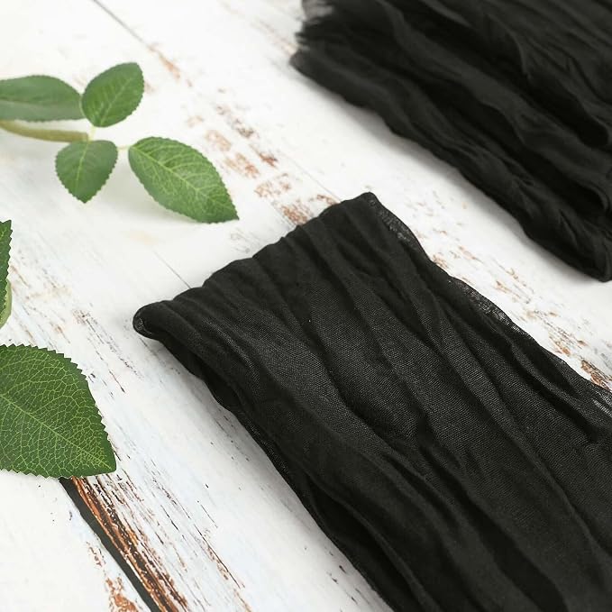 Efavormart 5 Pack 24"x19" Black Matte Gauze Cheesecloth Napkins, Modern Cotton - Image 5