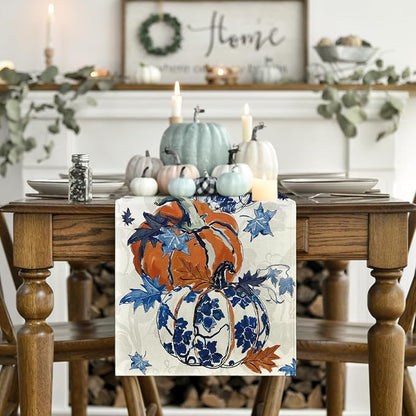 Artoid Mode 210 GSM Fall Table Runner 13x36 Inch Home Party Decor | Pumpkins - Image 2