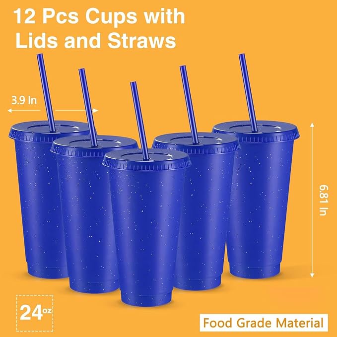 Amyhill 12 Pcs Reusable Glitter Cups - Image 2