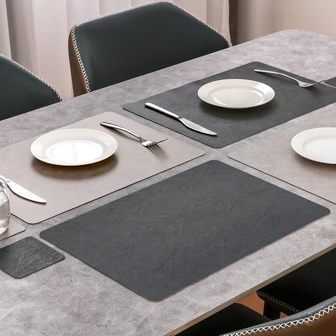 Vinyl Placemats Set of 6, Dual Sided Place Mats - Image 3
