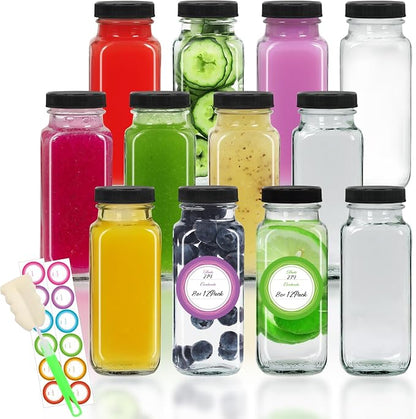 STARSIDE 8oz Glass Juice Bottles 12-Pack by STARSIDE