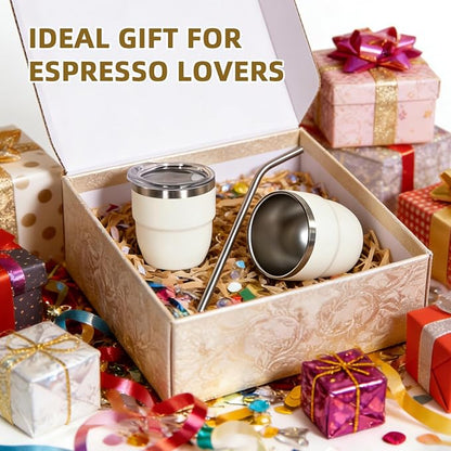 CHLJAR Espresso Cups, 4oz Insulated Espresso Cup Set of 2, Espresso Shot Cups - Image 6