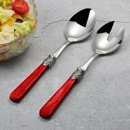 2-piece Salad Servers Stainless Steel Salad Serving Set Salad Fork and Spoon - Image 4