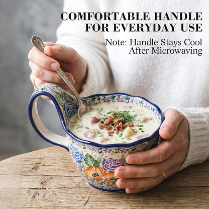 ALMA 16oz Soup Bowl with Large Handle, Microwave Safe, Gift - Image 5