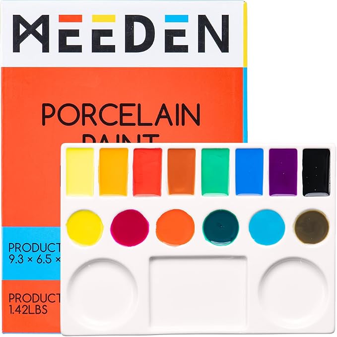 MEEDEN Studio Ceramic Paint Palette, Porcelain Watercolor Palette by MEEDEN