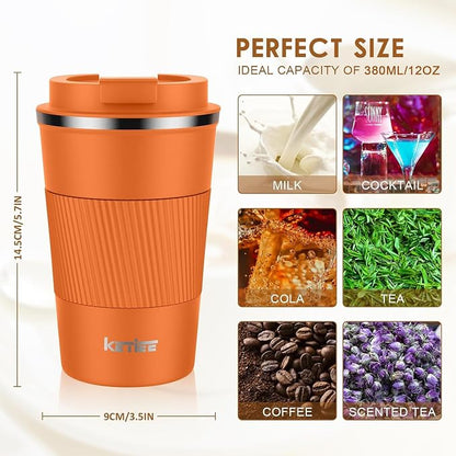 KETIEE 12oz Insulated Travel Mug, Vacuum Stainless Steel Double Walled Reusable - Image 6