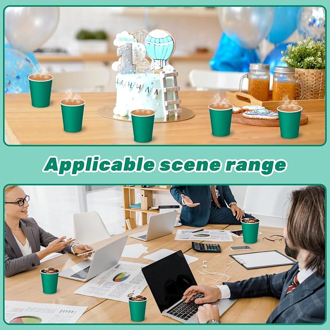 50 Pack 8 oz Disposable Paper Cups, Hot/Cold Beverage Drinking Cups - Image 7