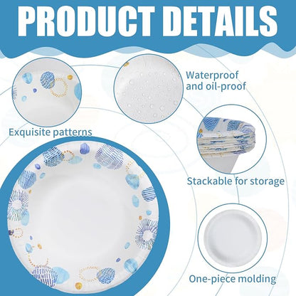 30 Count 8oz Paper Bowls, Disposable Bowls Microwaveable, Soak Proof and Cut - Image 5