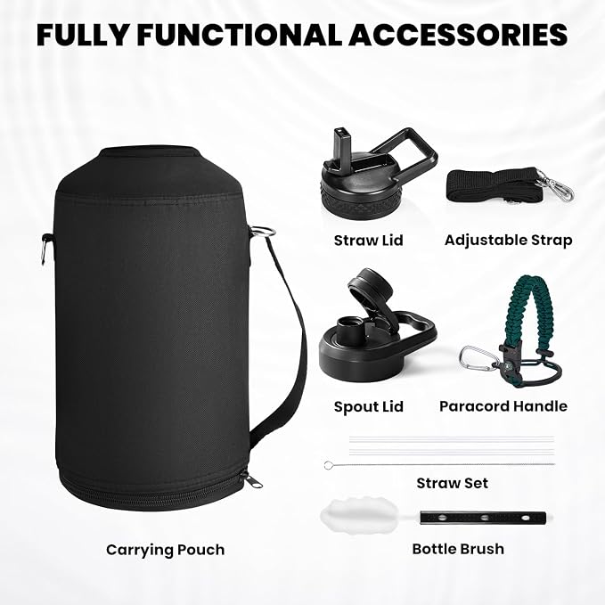 RAYMYLO One Gallon Water Bottle Insulated 128 oz, Stainless Steel | Triple - Image 7