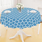 Smiry Round Plastic Table Cloth, Waterproof Vinyl Tablecloth with Flannel Backing for Round Tables, Wipeable Spillproof Tablecloths for Dining, Camping, Indoor and Outdoor (60" Round, Light Blue)