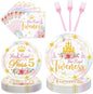 96Pcs Princess 5th Birthday Decorations Tableware Set Her Royal Fiveness by EUOYUFO