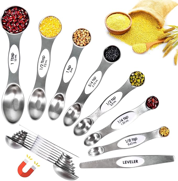 18-Pc Magnetic Measuring Cups and Spoons Set, - Image 2