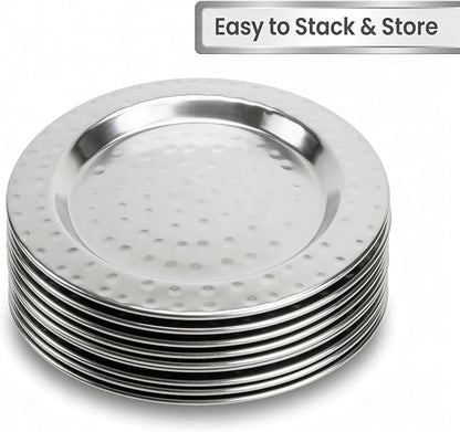 4" Stainless Steel Hammered Drink Coasters Set of 4 - Image 4